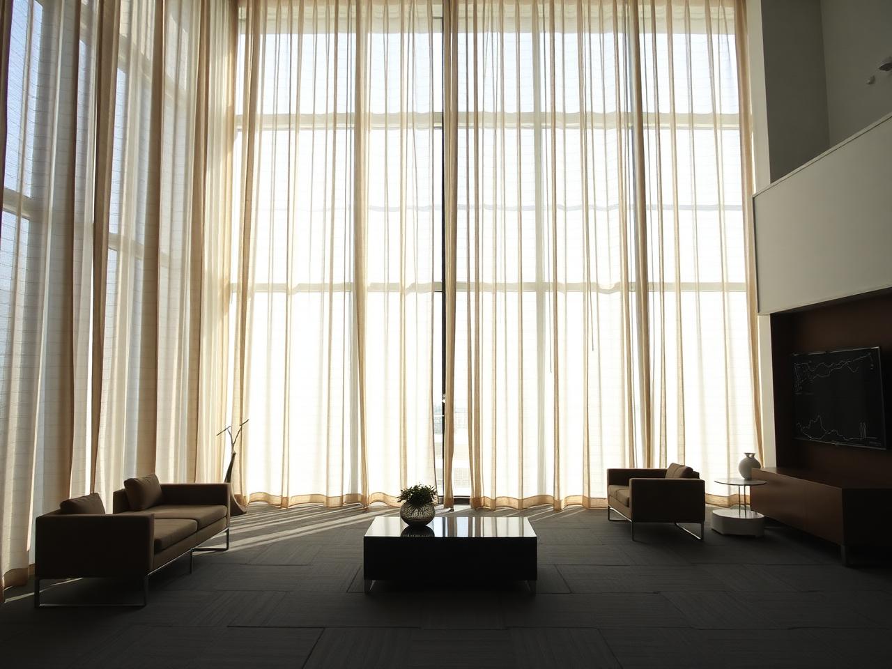 Corporate interior with custom window treatments